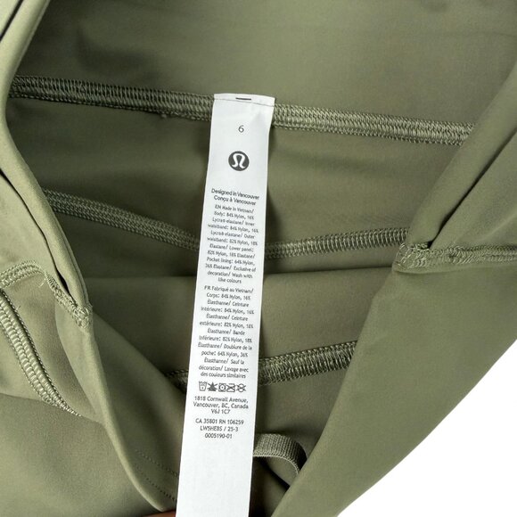 Lululemon Fast and Free HR Tight 25” Army Green Women’s Size 6 NWT Reflective - Picture 8 of 16